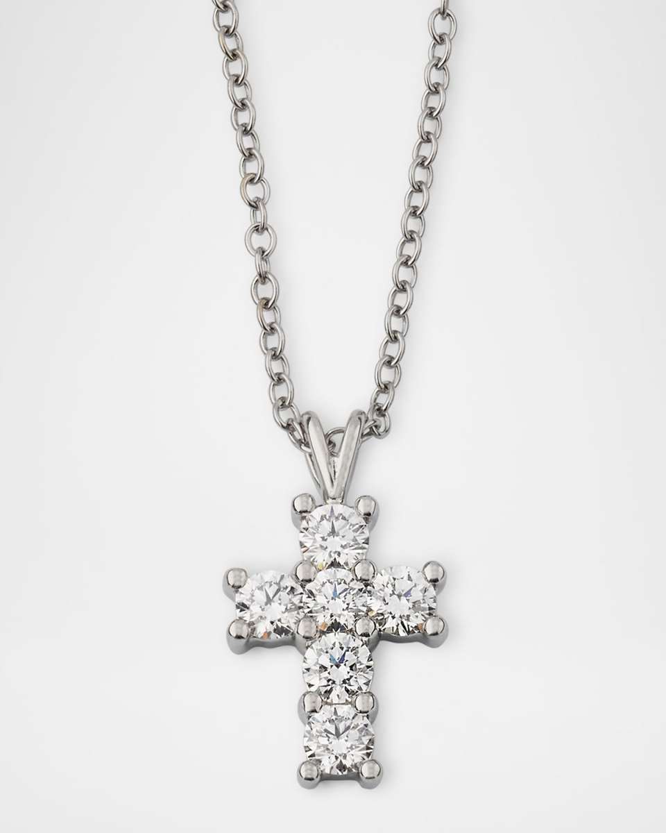 Platinum Diamond Cross Pendant Necklace